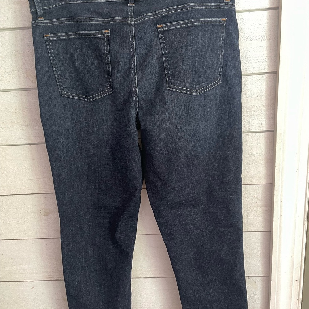 Eileen Fisher Dark Wash cropped organic cotton blend Jeans size 12 - Picture 5 of 7
